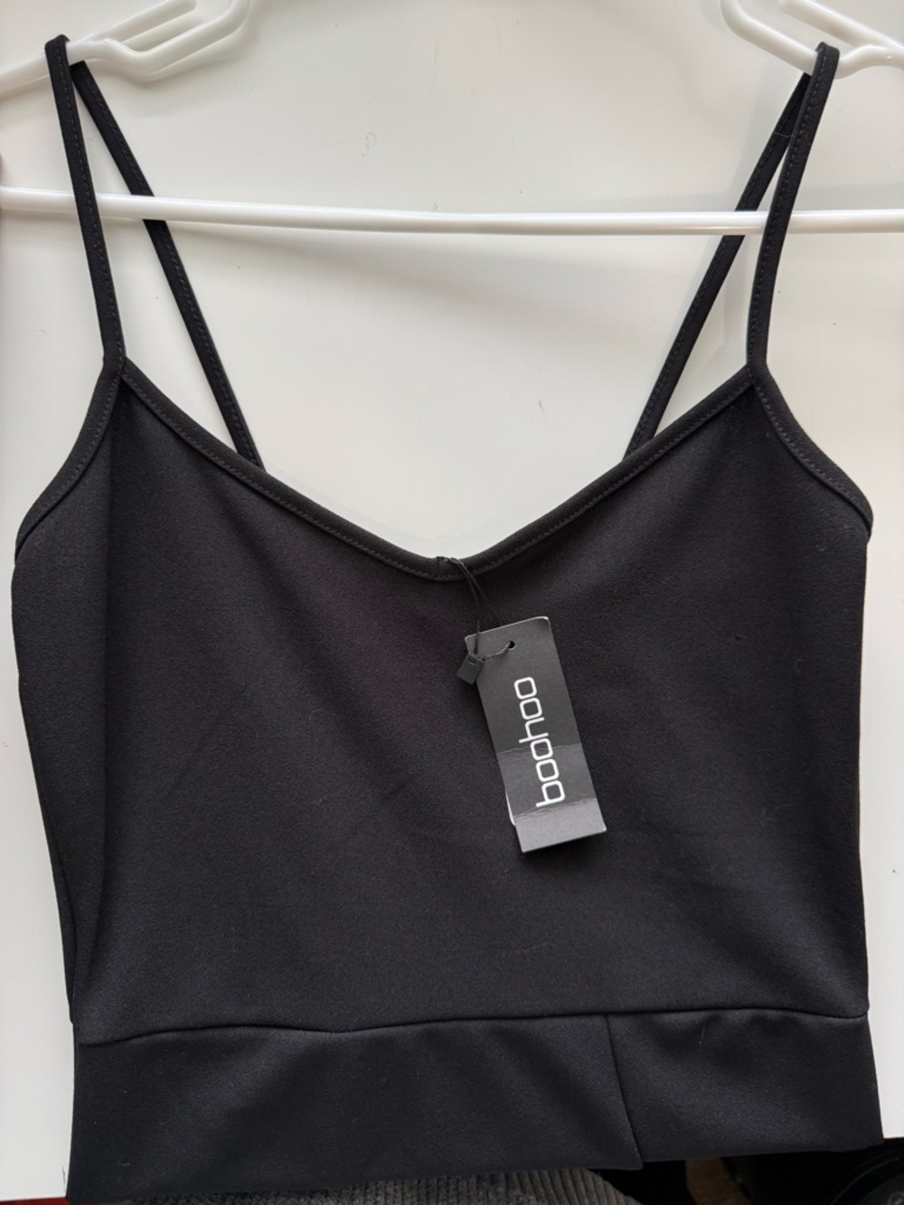 Boohoo Black Spaghetti Strap Midi Dress with Ruffle Hem - Picture 5 of 13